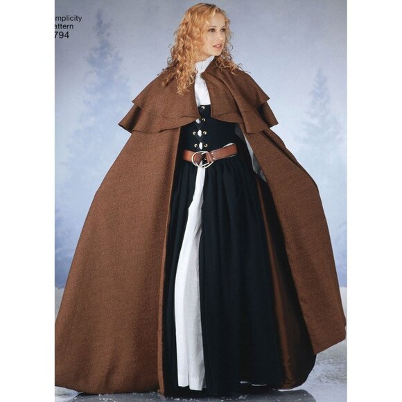 Simplicity 5794 Sewing Pattern Medieval Fantasy Cape Cloak Womens Sizes XS-XL - Picture 2 of 9